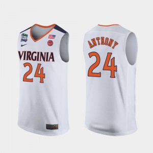 Virginia Cavaliers Marco Anthony Jersey Men's 2019 Final-Four #24 White