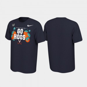 Virginia Cavaliers T-Shirt For Men's 2019 Orange Bowl Bound Verbiage Navy