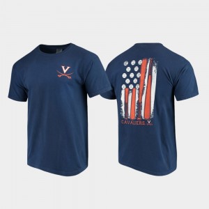 Virginia Cavaliers T-Shirt Comfort Colors Navy For Men Baseball Flag