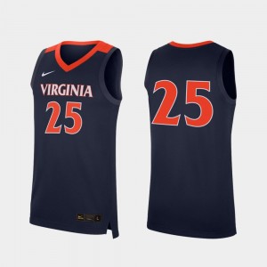 Virginia Cavaliers Jersey Navy #25 Men Replica College Basketball