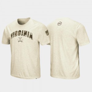 Virginia Cavaliers T-Shirt Oatmeal Mens OHT Military Appreciation Desert Camo
