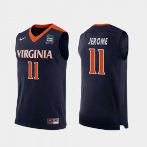 Virginia Cavaliers Ty Jerome Jersey 2019 Final-Four Replica Navy Mens #11