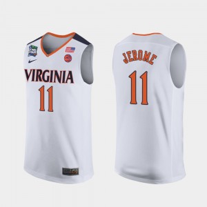 Virginia Cavaliers Ty Jerome Jersey #11 White 2019 Final-Four Men's
