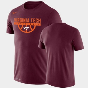 Virginia Tech Hokies T-Shirt Drop Legend Performance Basketball For Men's Maroon