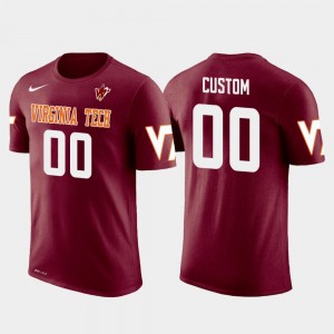 Virginia Tech Hokies Custom T-Shirts For Men's Crimson Cotton Football #00 Future Stars