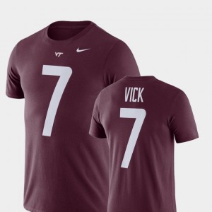 Virginia Tech Hokies Michael Vick T-Shirt For Men's #7 Football Performance Maroon
