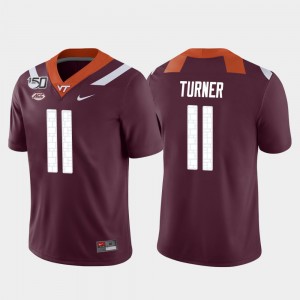 Virginia Tech Hokies Tre Turner Jersey Game For Men's #11 College Football Maroon