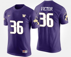 Washington Huskies Azeem Victor T-Shirt #36 For Men Purple