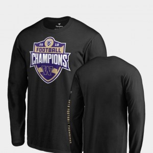 Washington Huskies T-Shirt Men's 2018 PAC-12 Football Champions Long Sleeve Black
