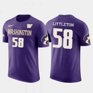 Washington Huskies Cory Littleton T-Shirt Purple #58 For Men Los Angeles Rams Football Future Stars