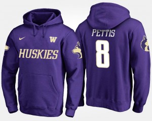 Washington Huskies Dante Pettis Hoodie #8 Purple Mens
