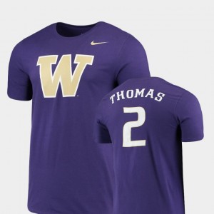 Washington Huskies Isaiah Thomas T-Shirt Future Stars Replica Purple #2 Men's