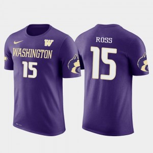 Washington Huskies John Ross T-Shirt Purple For Men Cincinnati Bengals Football #15 Future Stars