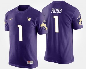 Washington Huskies John Ross T-Shirt #1 For Men's Purple