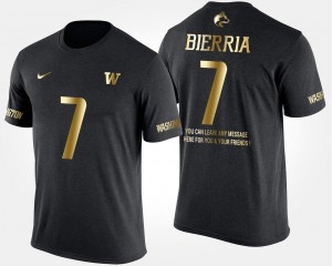 Washington Huskies Keishawn Bierria T-Shirt Gold Limited Short Sleeve With Message Black Mens #7