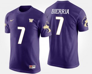Washington Huskies Keishawn Bierria T-Shirt Men's #7 Purple