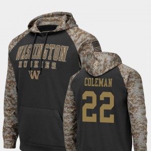 Washington Huskies Lavon Coleman Hoodie United We Stand #22 Colosseum Football For Men's Charcoal