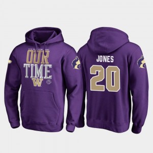 Washington Huskies Ty Jones Hoodie Mens Counter Purple #20 2019 Rose Bowl Bound