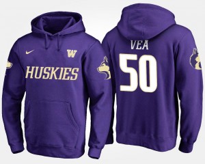 Washington Huskies Vita Vea Hoodie #50 For Men Purple