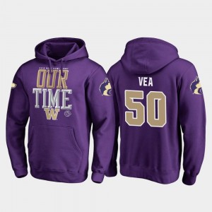 Washington Huskies Vita Vea Hoodie #50 Men 2019 Rose Bowl Bound Counter Purple