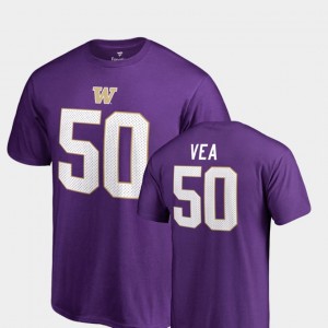 Washington Huskies Vita Vea T-Shirt Purple Mens #50 Name & Number College Legends