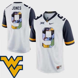 West Virginia Mountaineers Adam Jones Jersey For Men's Football White Pictorial Fashion #9