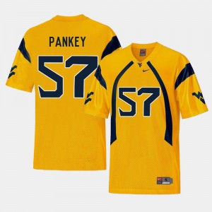 West Virginia Mountaineers Adam Pankey Jersey Replica Gold #57 College Football For Men's