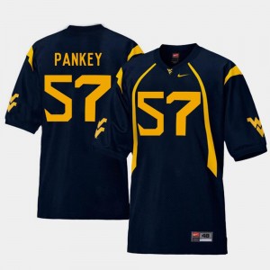 West Virginia Mountaineers Adam Pankey Jersey Navy #57 College Football Replica For Men