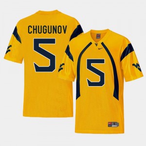 West Virginia Mountaineers Chris Chugunov Jersey Mens Gold College Football Replica #5