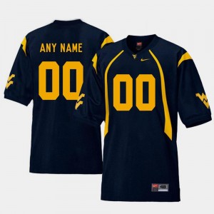 West Virginia Mountaineers Customized Jerseys Navy College Football For Men's #00 Replica