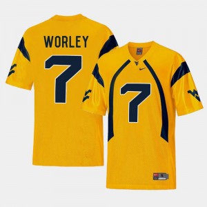 West Virginia Mountaineers Daryl Worley Jersey For Men Gold #7 College Football Replica