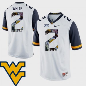 West Virginia Mountaineers Ka'Raun White Jersey Men #2 Pictorial Fashion Football White