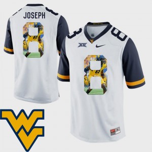 West Virginia Mountaineers Karl Joseph Jersey White Football #8 Pictorial Fashion Mens
