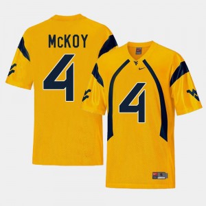 West Virginia Mountaineers Kennedy McKoy Jersey For Men's College Football #4 Gold Replica