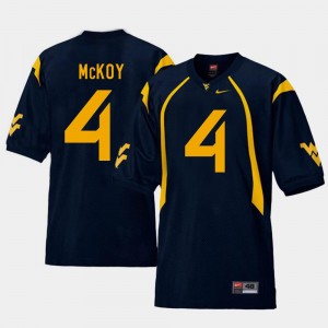 West Virginia Mountaineers Kennedy McKoy Jersey #4 Navy College Football Replica Men's