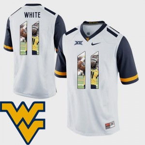 West Virginia Mountaineers Kevin White Jersey #11 Pictorial Fashion Football White For Men's