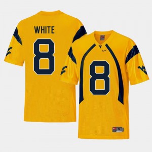 West Virginia Mountaineers Kyzir White Jersey Men #8 College Football Gold Replica