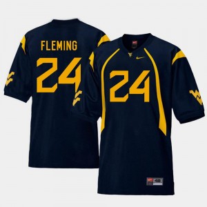 West Virginia Mountaineers Maurice Fleming Jersey Navy College Football Men #24 Replica