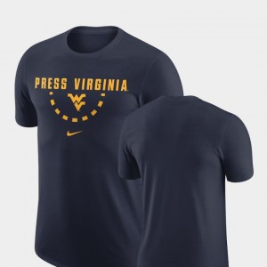 West Virginia Mountaineers T-Shirt Navy Men Basketball Team