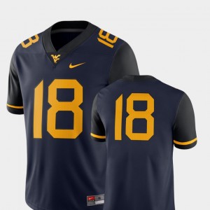West Virginia Mountaineers Jersey #18 Mens College Football 2018 Game Navy