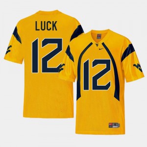 West Virginia Mountaineers Oliver Luck Jersey Gold For Men College Football Replica #12
