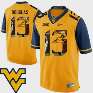 West Virginia Mountaineers Rasul Douglas Jersey Football Gold Pictorial Fashion For Men #13
