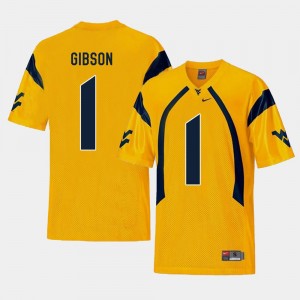 West Virginia Mountaineers Shelton Gibson Jersey For Men #1 Replica Gold College Football