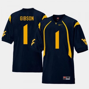 West Virginia Mountaineers Shelton Gibson Jersey Replica Navy For Men's #1 College Football