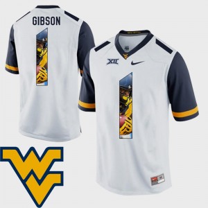 West Virginia Mountaineers Shelton Gibson Jersey Football #1 White Men's Pictorial Fashion