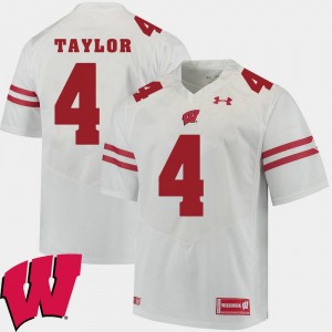 Wisconsin Badgers A.J. Taylor Jersey #4 2018 NCAA White For Men Alumni Football Game