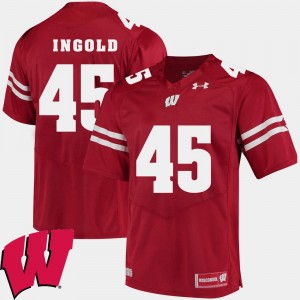 Wisconsin Badgers Alec Ingold Jersey 2018 NCAA #45 Men's Alumni Football Game Red