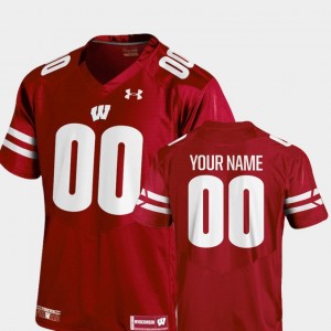 Wisconsin Badgers Customized Jerseys For Men's Red 2018 TC College Football #00