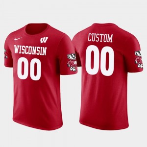 Wisconsin Badgers Customized T-Shirt #00 Red Cotton Football Men Future Stars