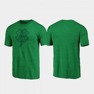 Wisconsin Badgers T-Shirt Men Green Celtic Charm Tri-Blend St. Patrick's Day